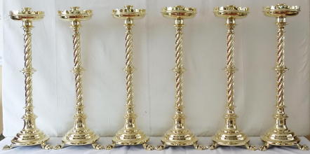 High Altar Set of six Candlesticks